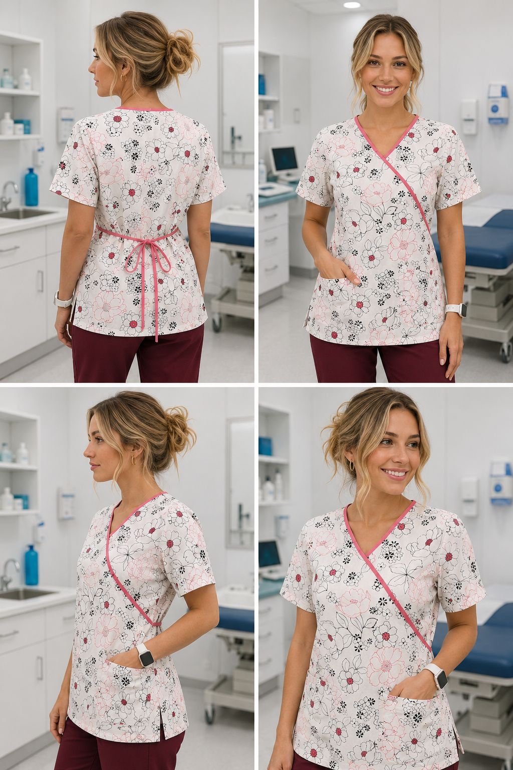 USADA Blusa Blanca estampada flores – Marca CHEROKEE – Talla M🌸✨ - Imagen 2